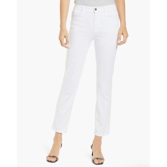 FRAME Le High Ankle Straight Jeans In white Size 31/12 - Picture 2 of 9